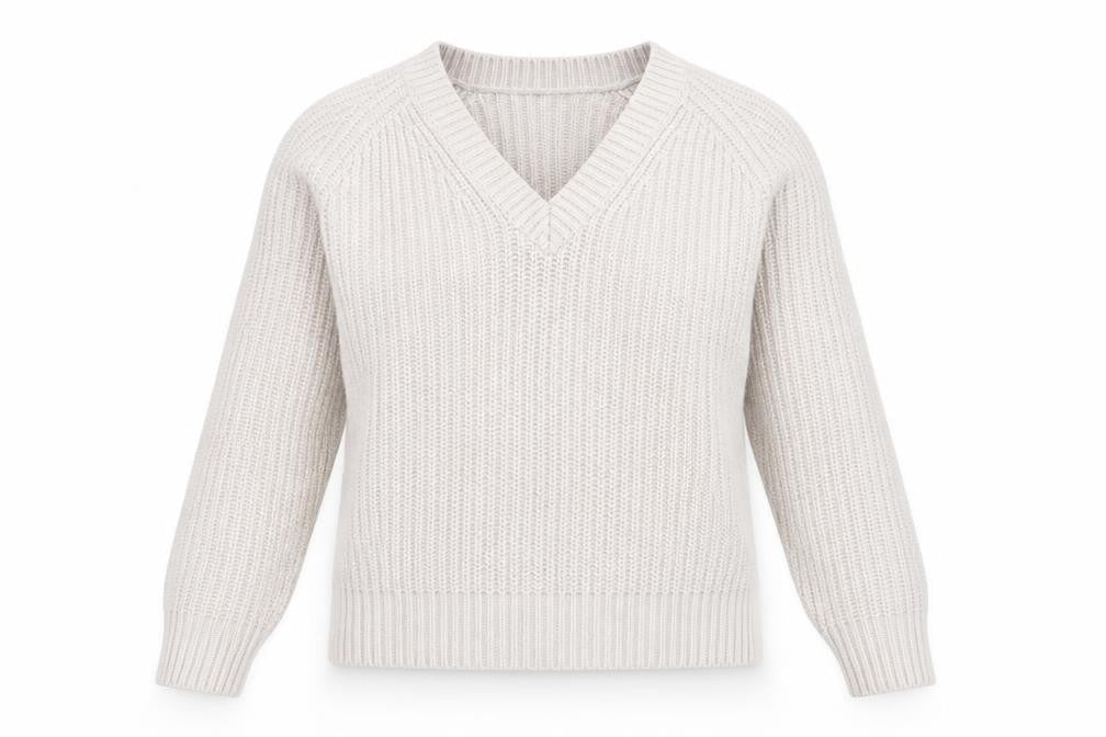 Reiss Women's Ivory V-Neck Pullover Jumper XS