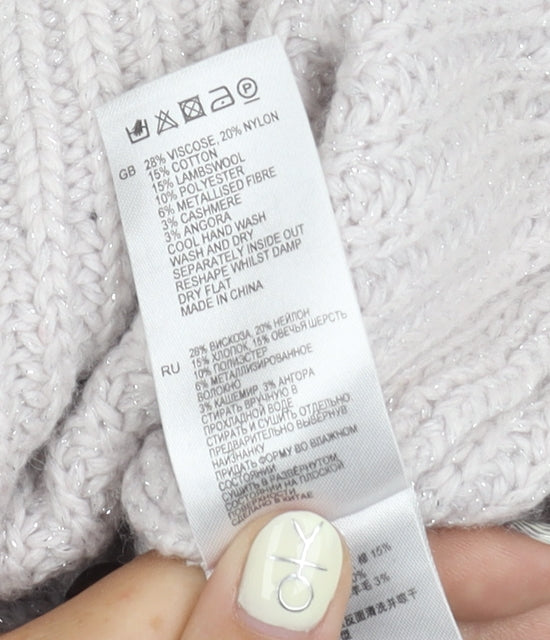 Reiss Women's Ivory V-Neck Pullover Jumper XS