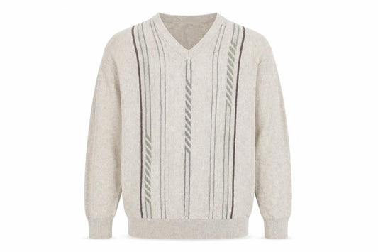 Greenwoods Men's Beige V-Neck Pullover Jumper L