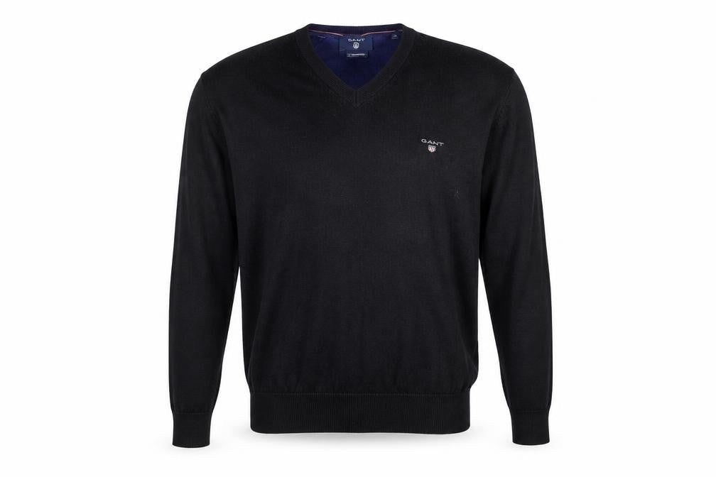 GANT Men's Black V-Neck Pullover Jumper M Casual