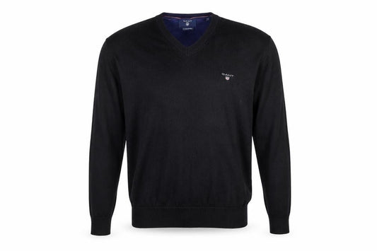 GANT Men's Black V-Neck Pullover Jumper M Casual