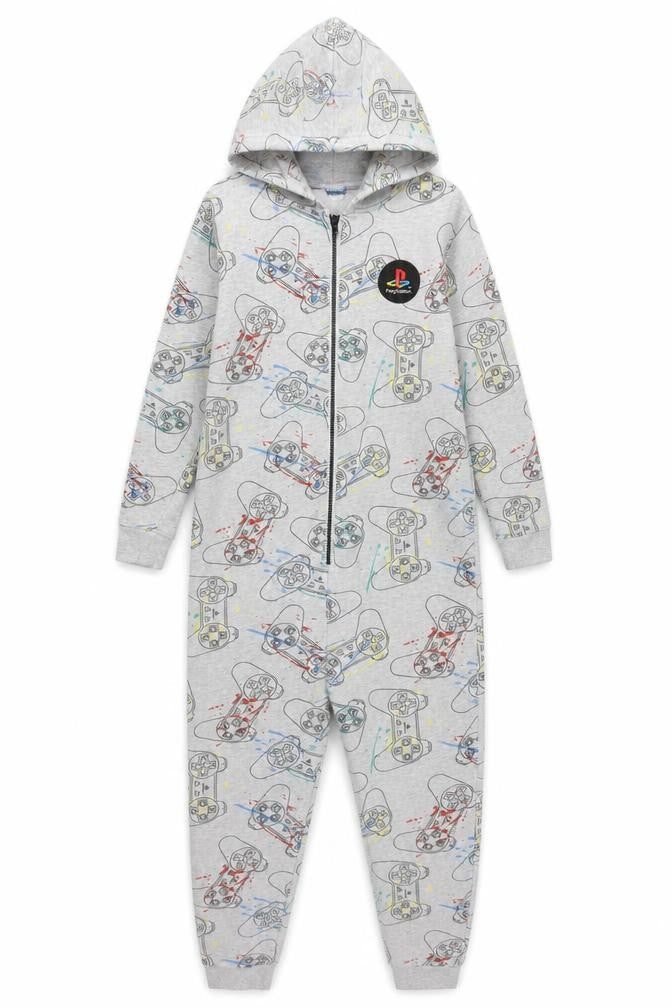 Next Boys Grey PlayStation One Piece Long Sleeve