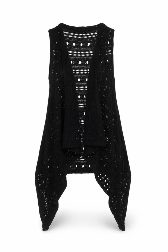 U.S. Polo Assn. Women's Black Open-Knit Jumper - L