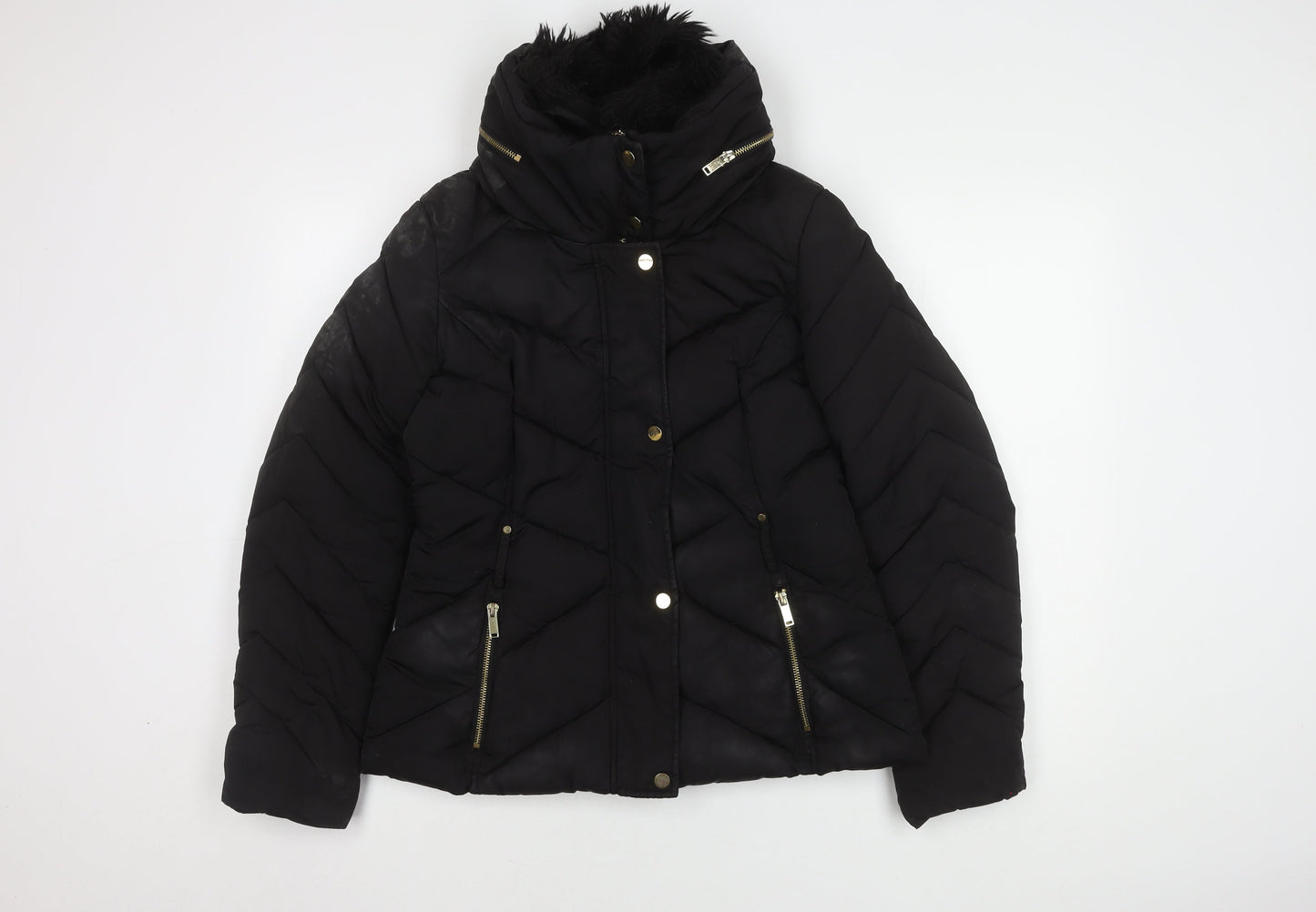 Oasis Women's Black Puffer Jacket M - Winter Casual