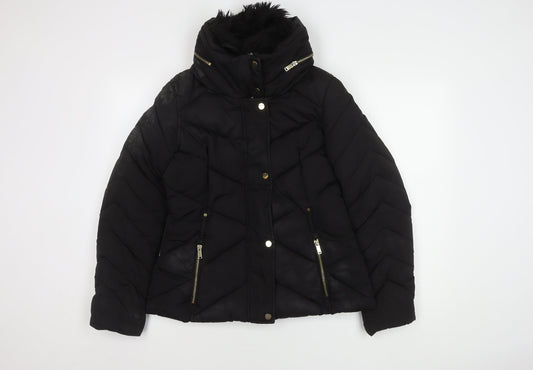 Oasis Women's Black Puffer Jacket M - Winter Casual