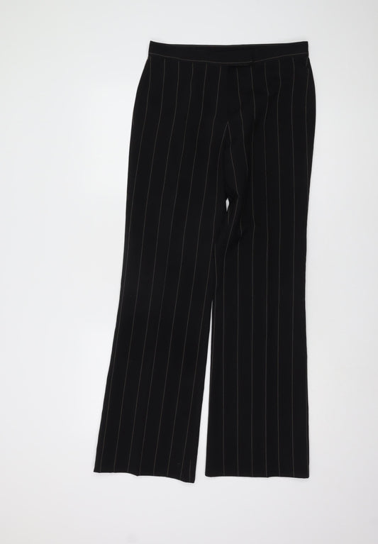 Marks and Spencer Women's Black Striped Trousers