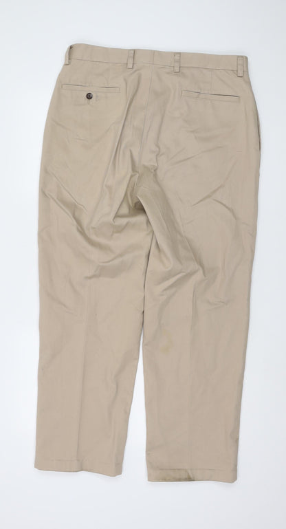 Orvis Men's Beige Chino Trousers Size 35