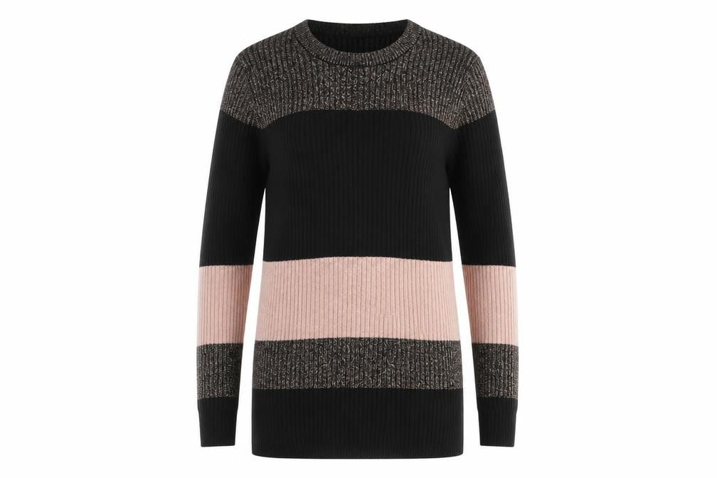 Whistles Women's Black Striped Pullover Jumper UK 12