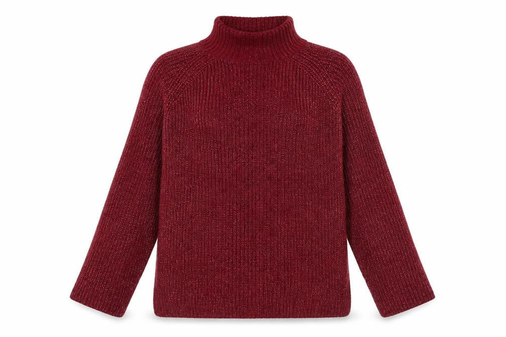 ANYDAY Women's Red High Neck Pullover Jumper Size S