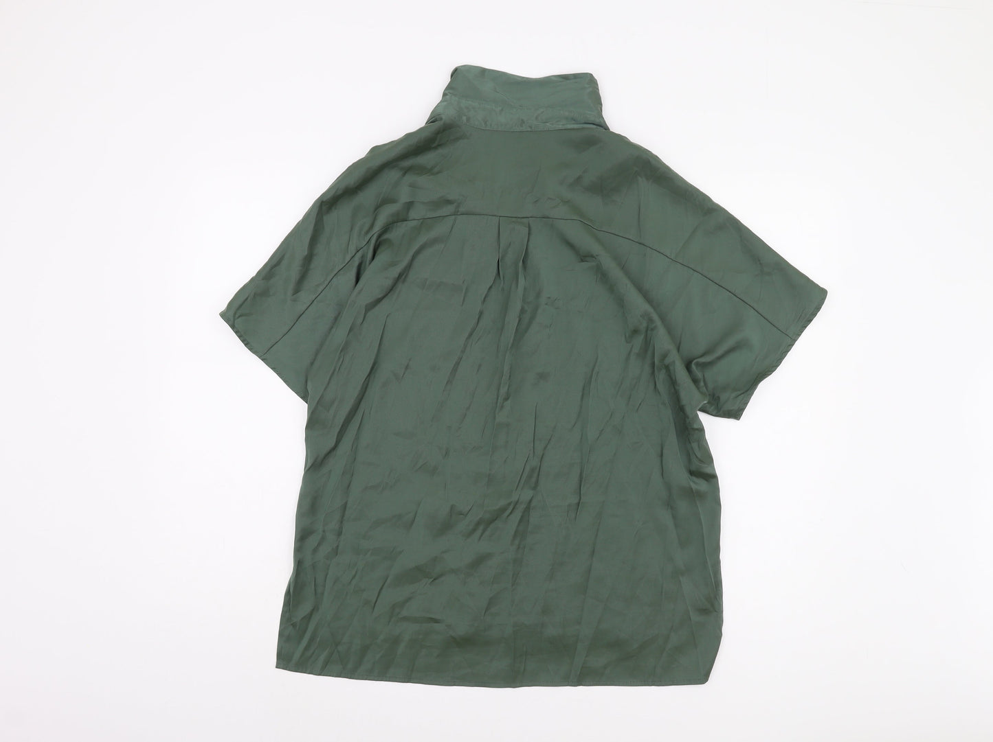 MNG Women's Green Button-Up Shirt Size 6