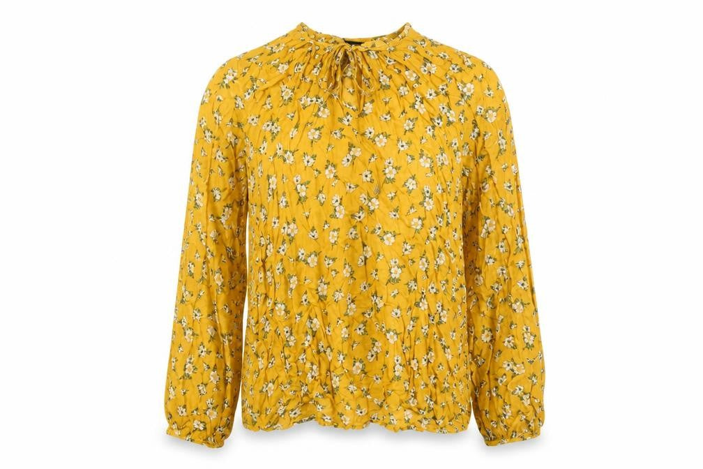 New Look Women's Yellow Floral Tunic Blouse Size 14