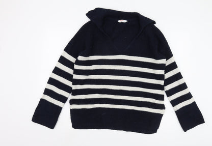 John Lewis Women's Blue Striped Pullover Jumper, Size S