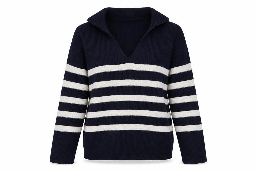 John Lewis Women's Blue Striped Pullover Jumper, Size S