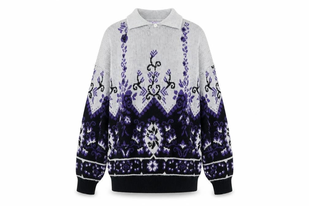 Honey Women's Multicoloured Collared Pullover Jumper