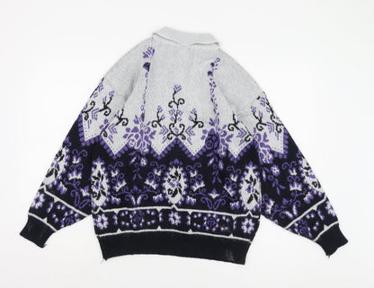 Honey Women's Multicoloured Collared Pullover Jumper