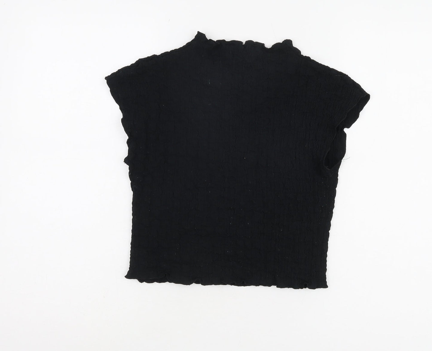 ZARA Women's Black Slim Fit T-Shirt S High Neck