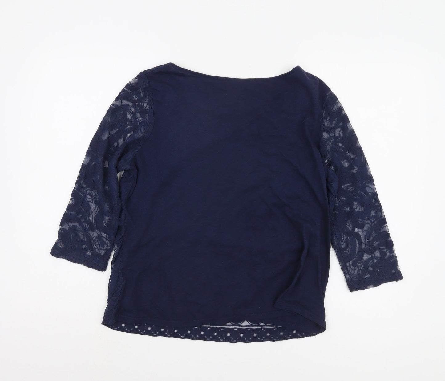 Next Women’s Blue Petite Top with Lace Sleeves