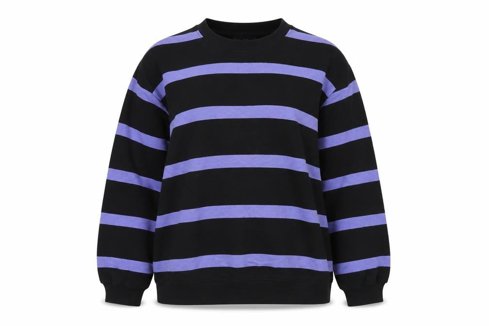 Marks & Spencer Women’s Black Striped Pullover - L