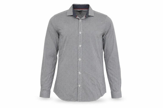 H&M Men's Grey Check Button-Up Shirt, Size S