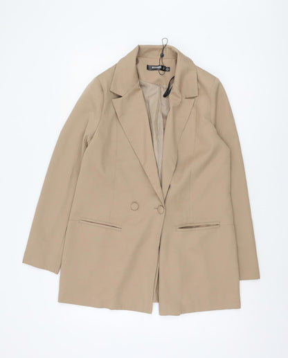 Additional front view of Missguided Women's Beige Blazer, size 8, with Lining