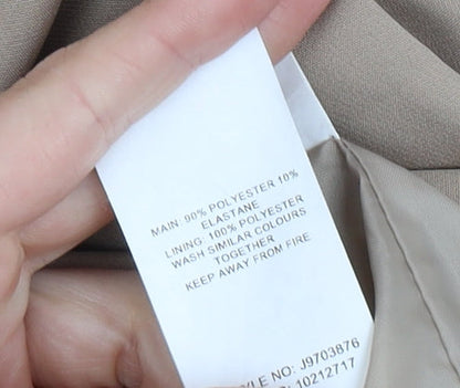 Close-up detail of Missguided Women's Beige Blazer, size 8, with Lining