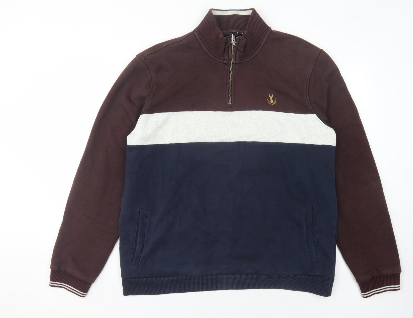 Next Men's XL Colour Block Pullover Sweatshirt