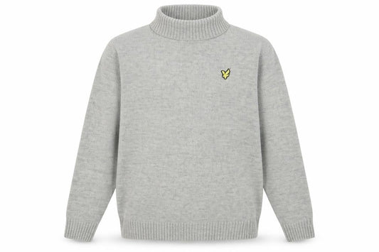 Lyle & Scott Men's Grey High Neck Jumper - Size L