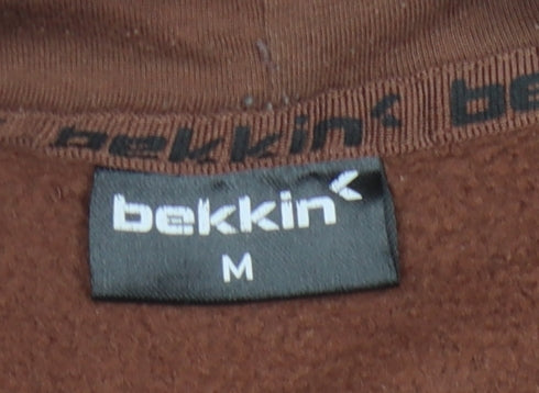 bekkin Men's Brown Pullover Hoodie, M, Regular Fit