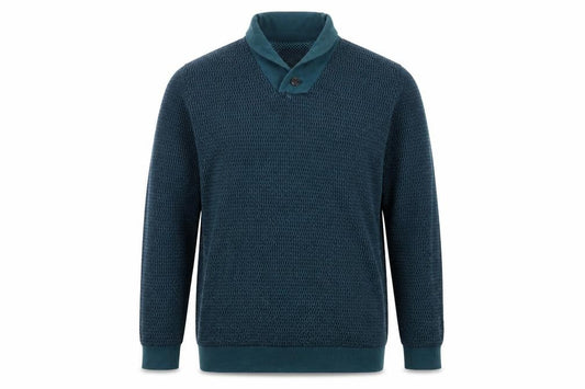 Ted Baker Men’s Blue Wool Cotton Pullover, L, V-Neck