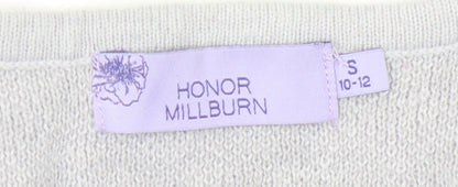 Close-up detail of Honor Millburn Women's Grey Cardigan, size S