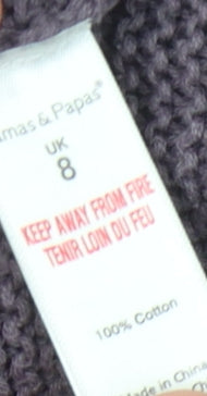 Close-up detail of mamas & papas Women’s Purple Knit jumper -, size UK 8