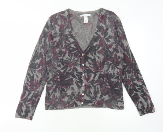 Sarah Spencer Women's Grey Floral Cardigan, Size L