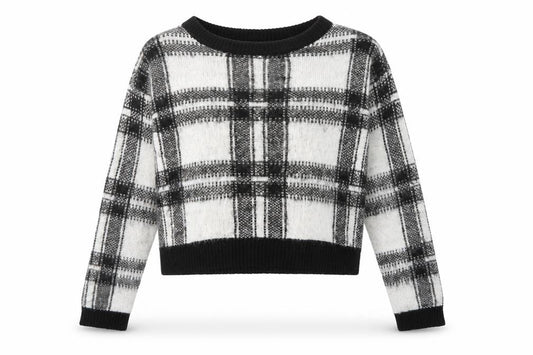Oasis Women's Black Check Knit Jumper Size 14