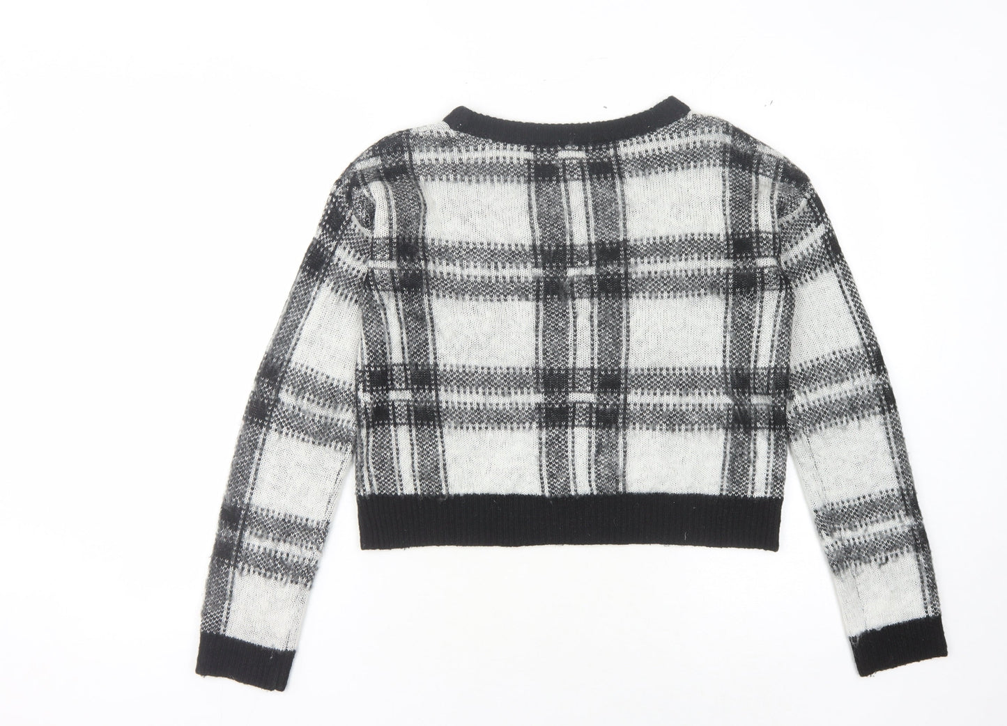 Oasis Women's Black Check Knit Jumper Size 14