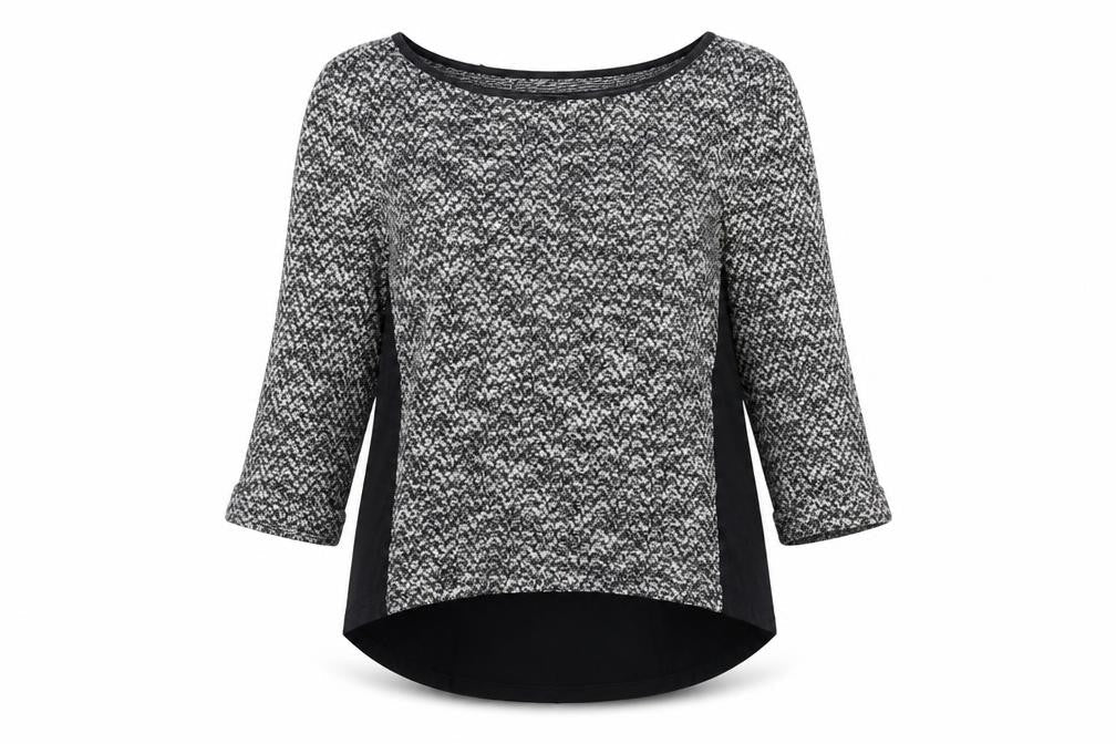 Oasis Women's Black Pullover Jumper - Size 10, Herringbone Pattern