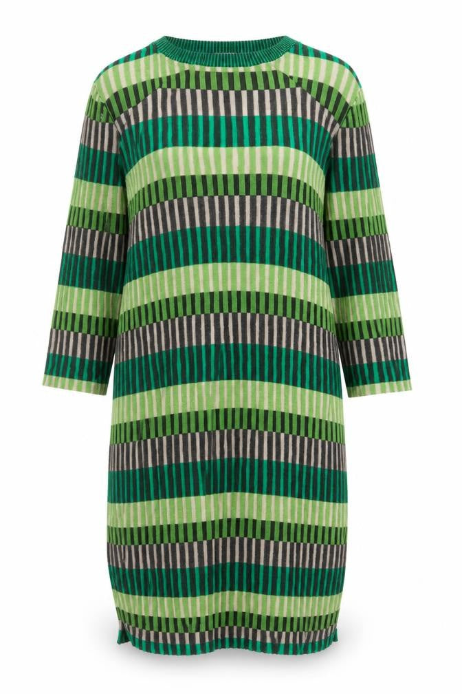 Warehouse Women's Green Striped Dress 2XL