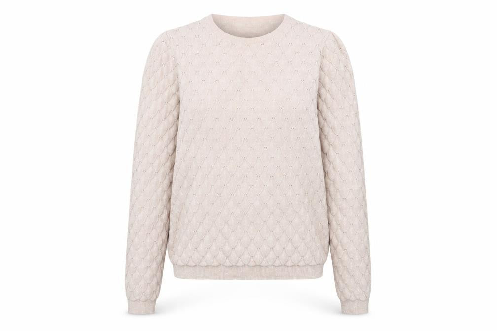 Warehouse Beige Crew Neck Women's Pullover Jumper, Size 6