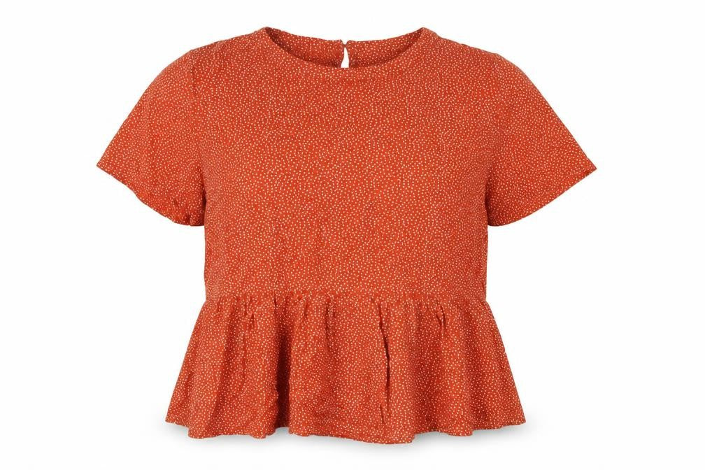 VILA Women's Red Polka Dot Blouse Size 10