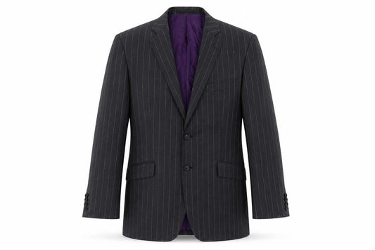 Fellini Men's Black Striped Blazer 40 R Formal Wool Blend