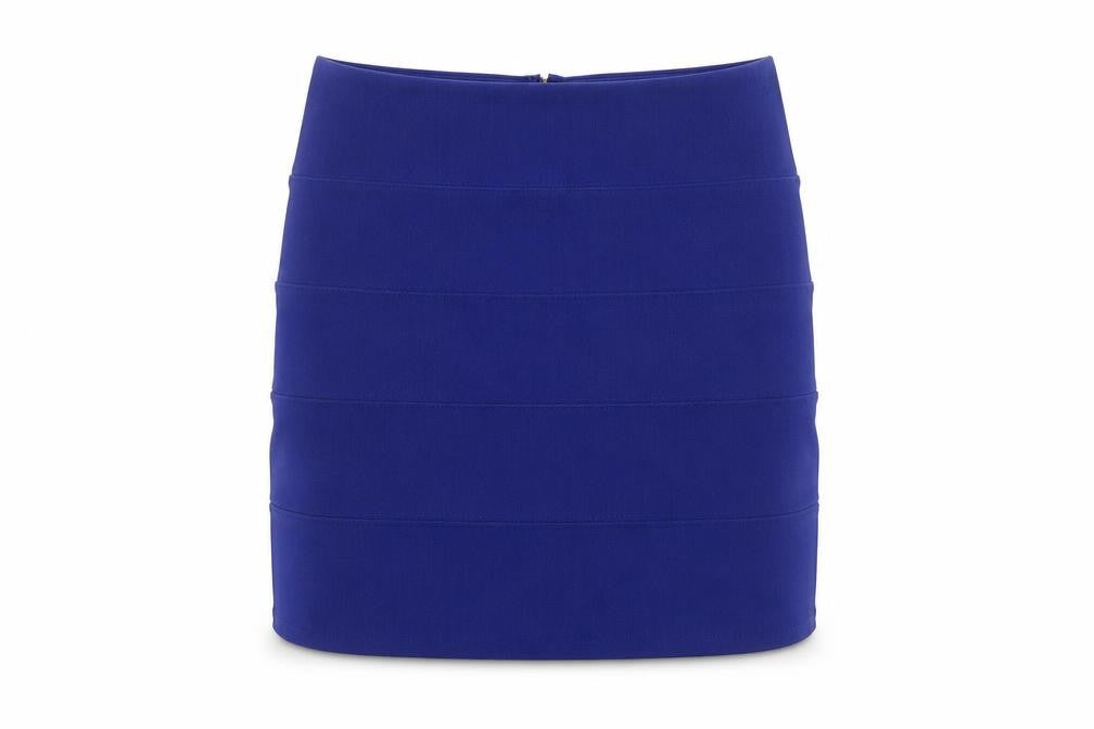 Topshop Women's Blue Bandage Short Skirt, Size 10