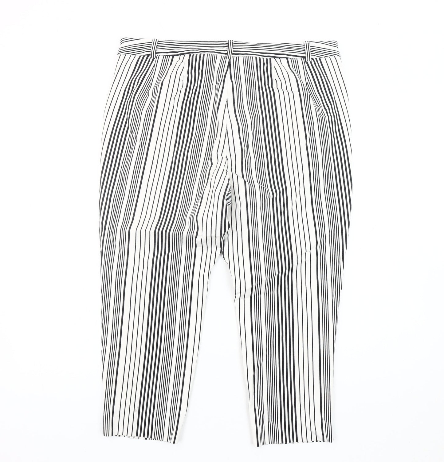 Marks and Spencer Women's Ivory Striped Trousers Size 16