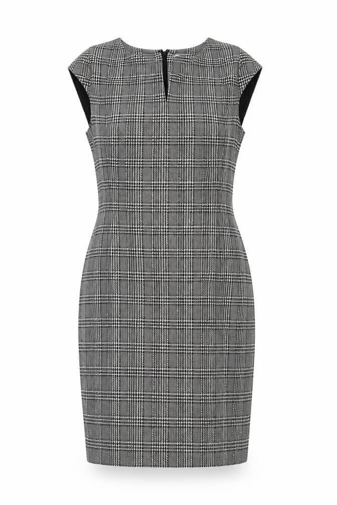 Mango Women's Grey Check Sheath Dress M