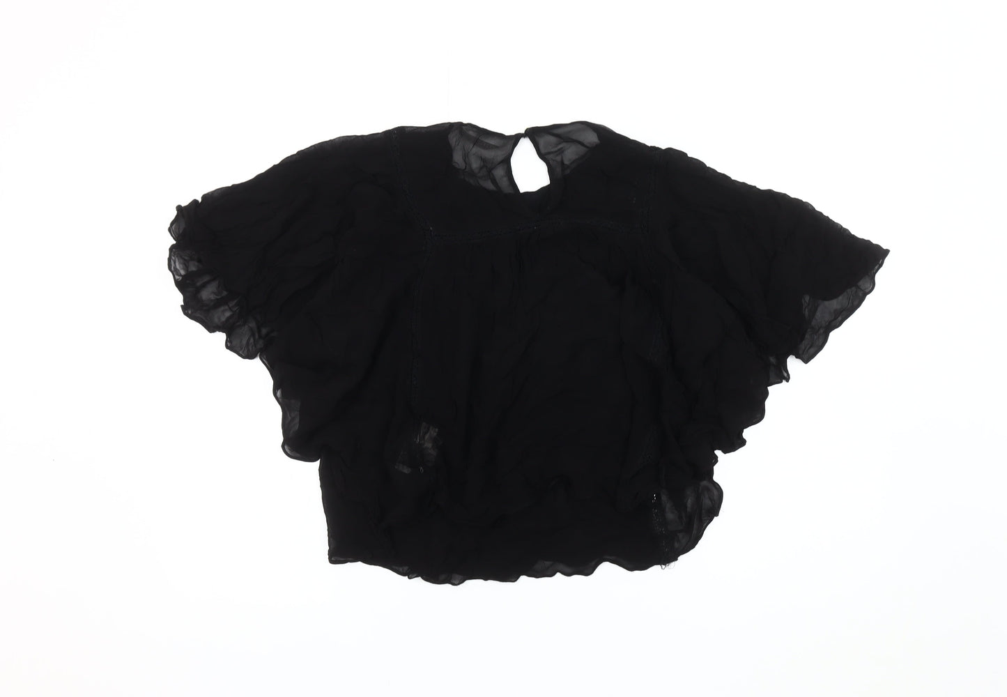 Zara Women's Black Viscose Top XS