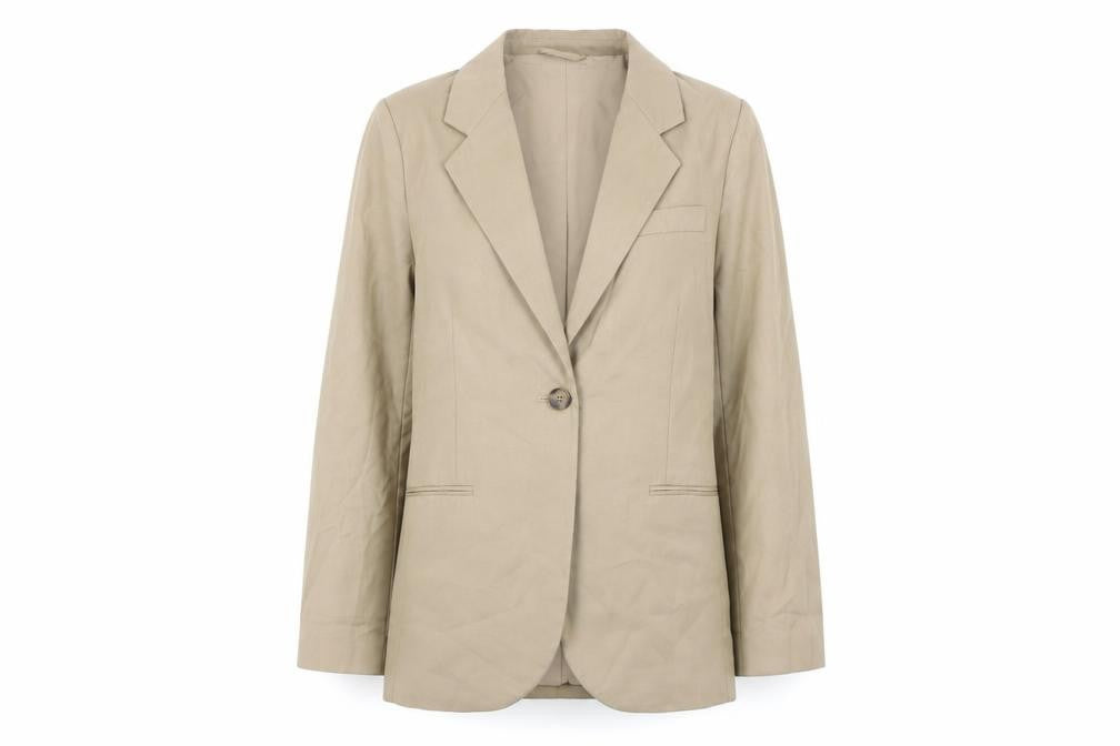 H&M Women's Beige Blazer, S, Single-Breasted, Lined
