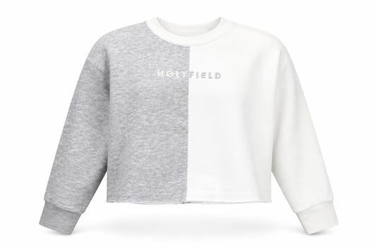 Holyfield Girls Colourblock Pullover Sweatshirt XS Grey White