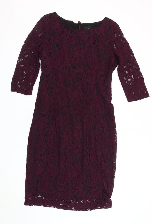Elegant Women's Purple Sheath Dress, Size 12, Party Ready
