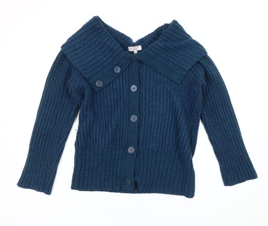 Per Una Women's Blue Cardigan - M, Knit Wool Blend