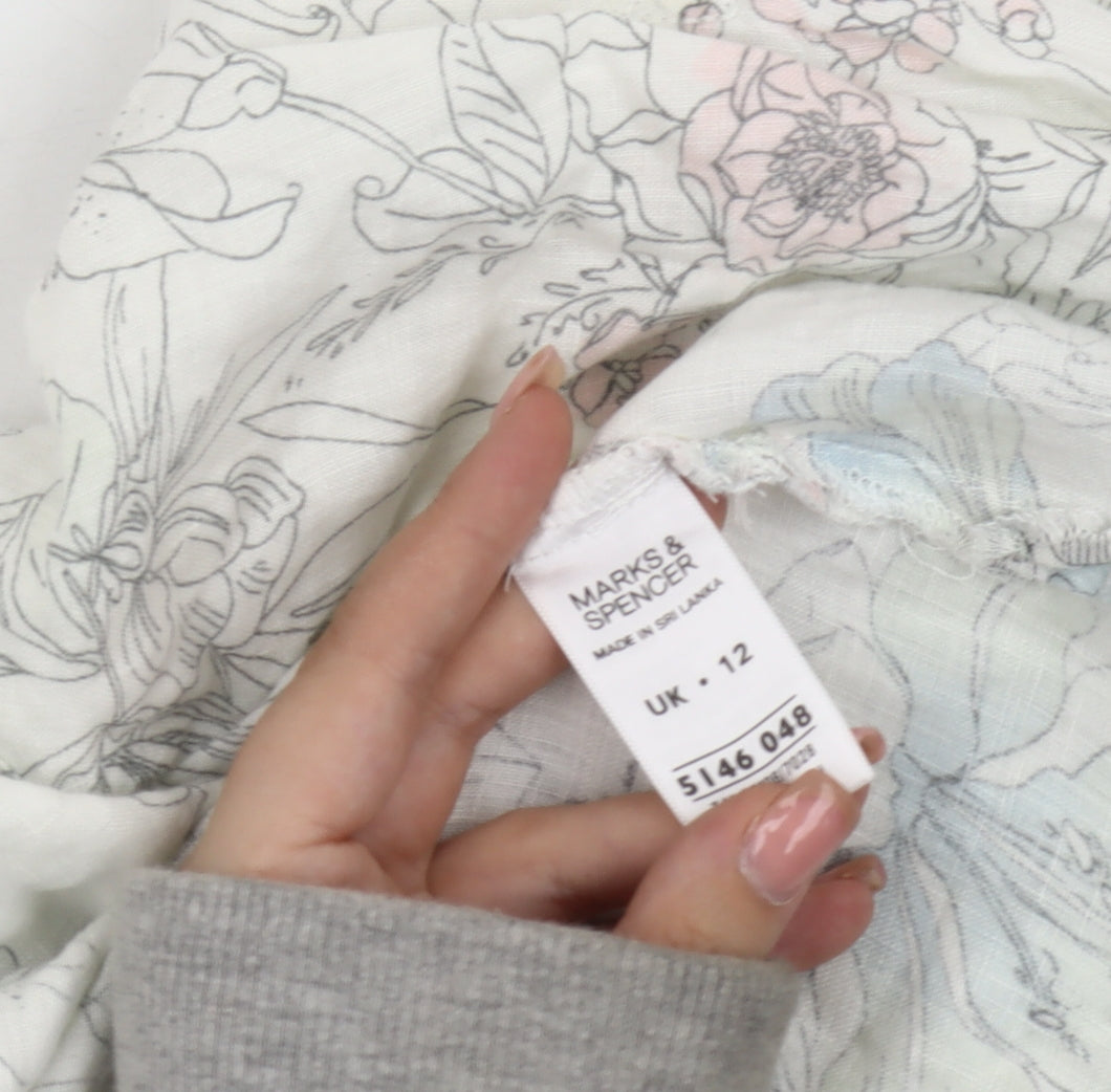 Marks and Spencer Floral Linen Blouse