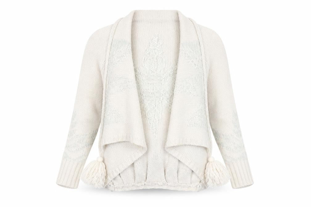 Mint Velvet Women's Ivory Wrap Cardigan Size 10