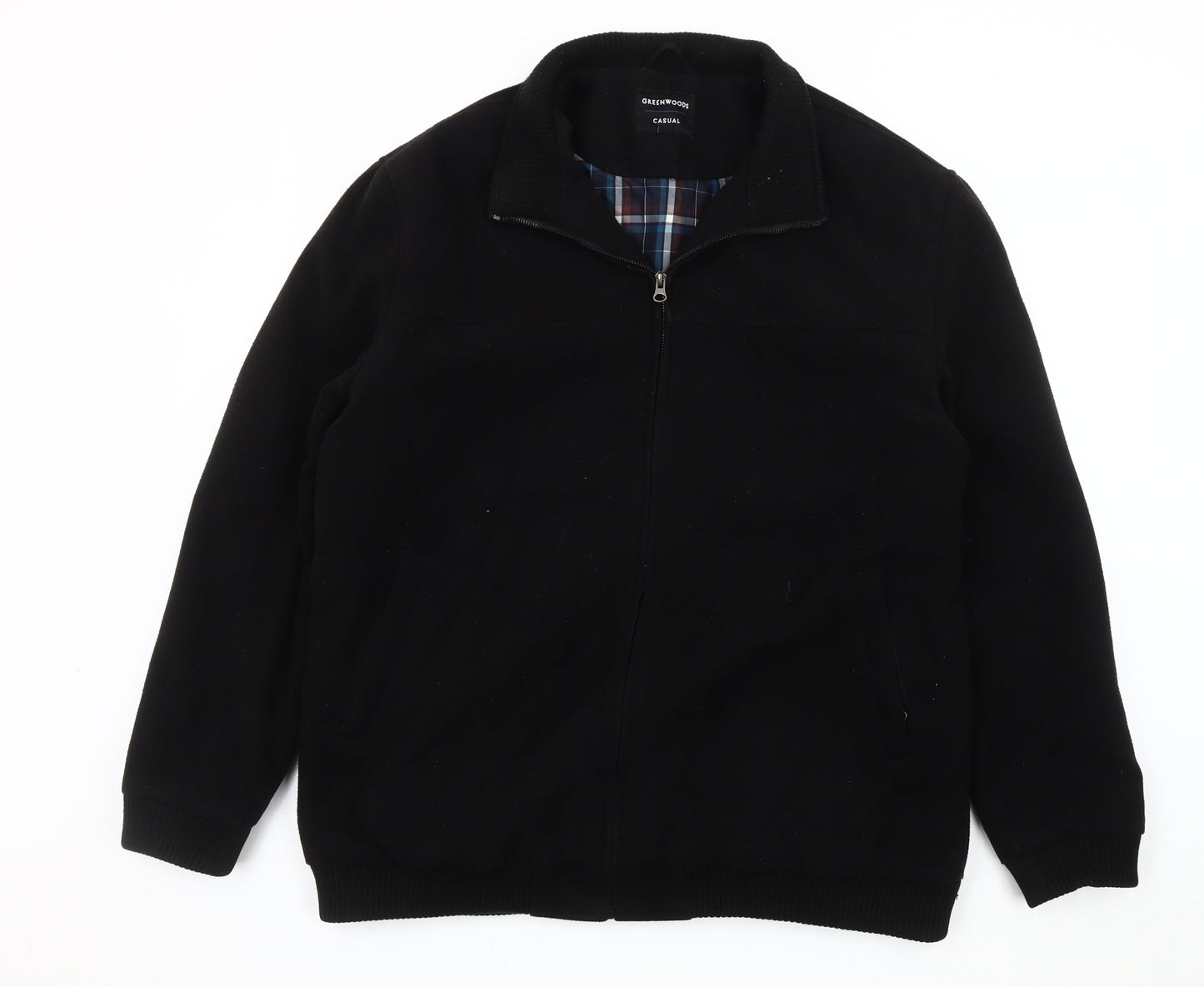 Greenwoods Men's Black XL Casual Zip Jacket